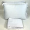 Jogo de Cama 4 Peças de Malha Liso Branco