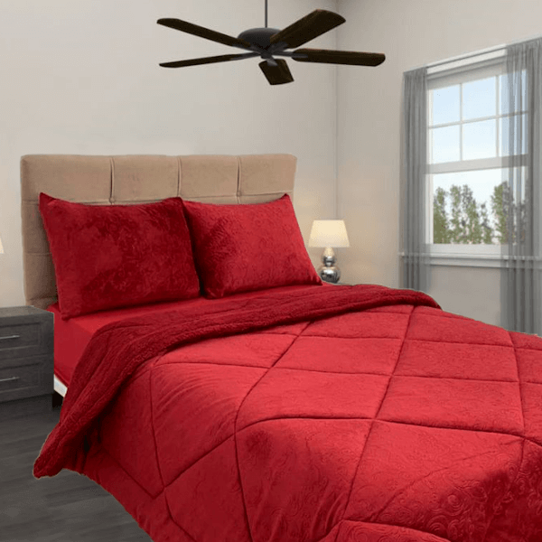 Cobedrom de Plush King Vermelho - Loja Moda Casa