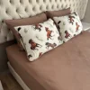 Jogo de Cama 3 Peças de Malha Cavalos Marrom - cama arrumada 2