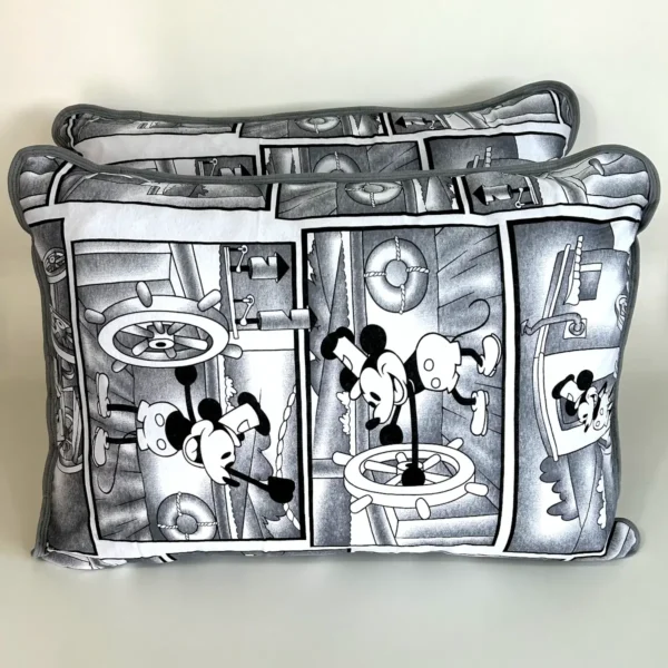 Par de Fronhas de Malha Mickey Vintage Cinza