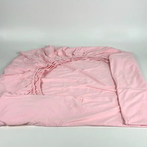 Lençol de Malha com Elástico Rosa Bebê-2