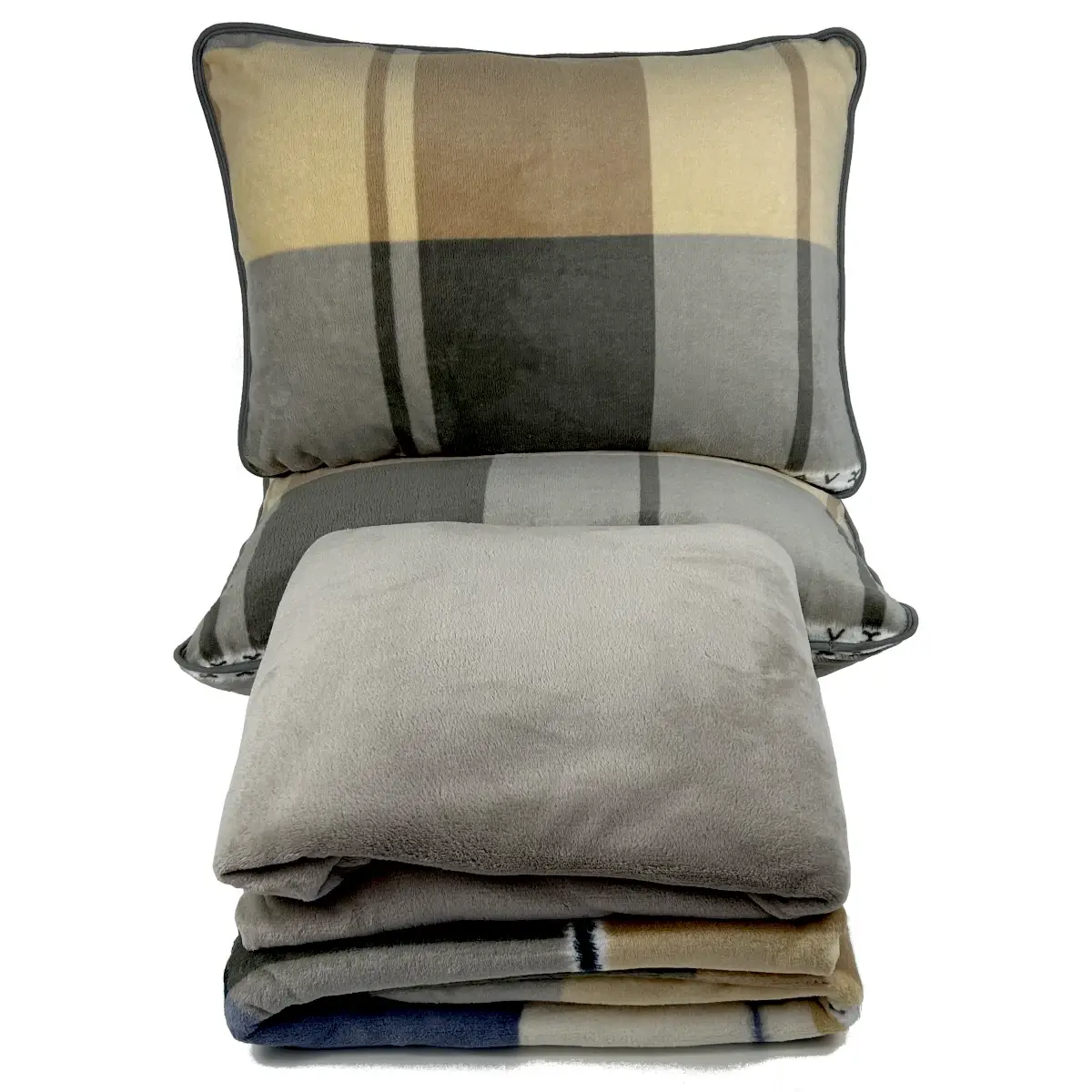 Jogo de Cama Queen 4 Peças Plush Geométrico Cinza – Colloda