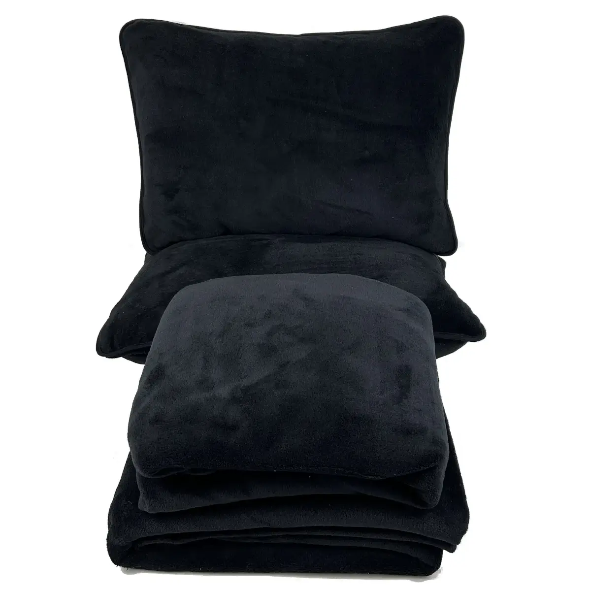 Jogo de Cama Queen 4 Peças Plush Liso Preto – Colloda