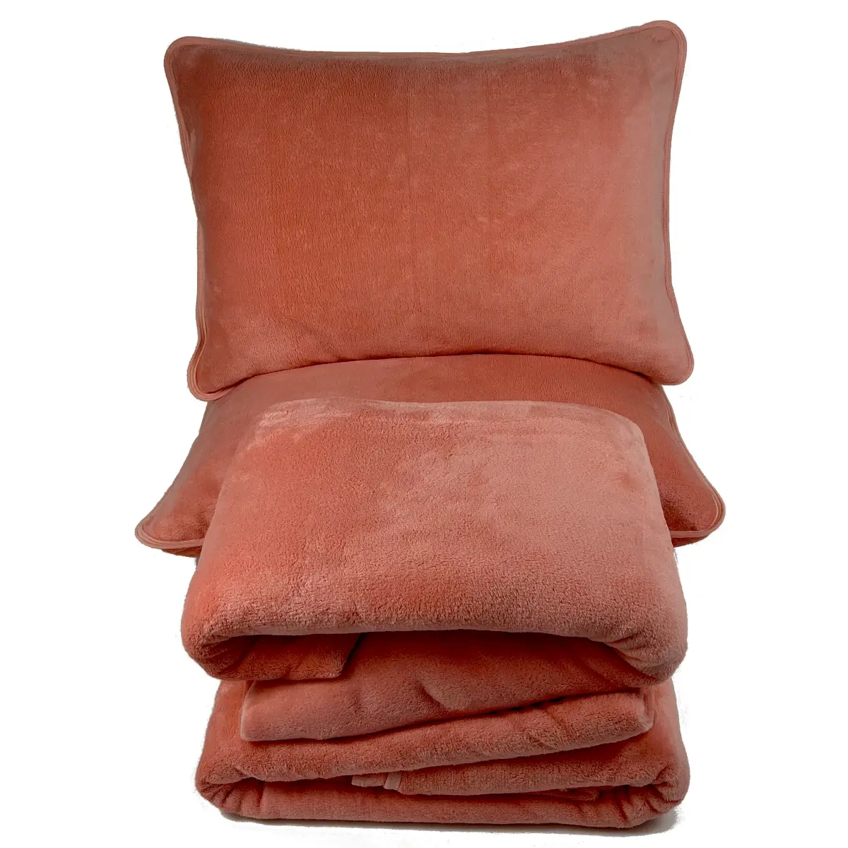 Jogo de Cama Queen 4 Peças Plush Liso Salmão – Colloda
