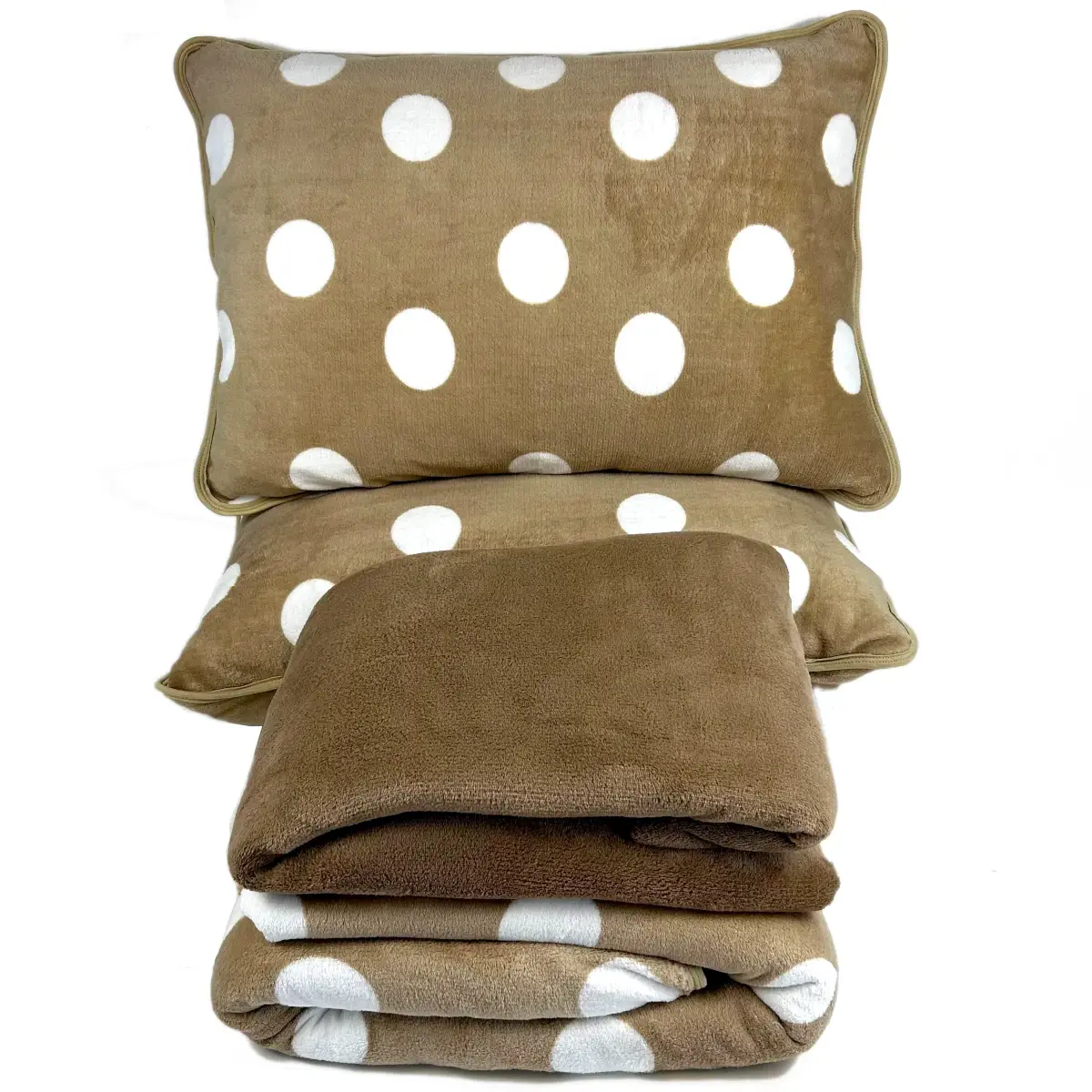Jogo de Cama Queen 4 Peças Plush Poá Bege – Colloda