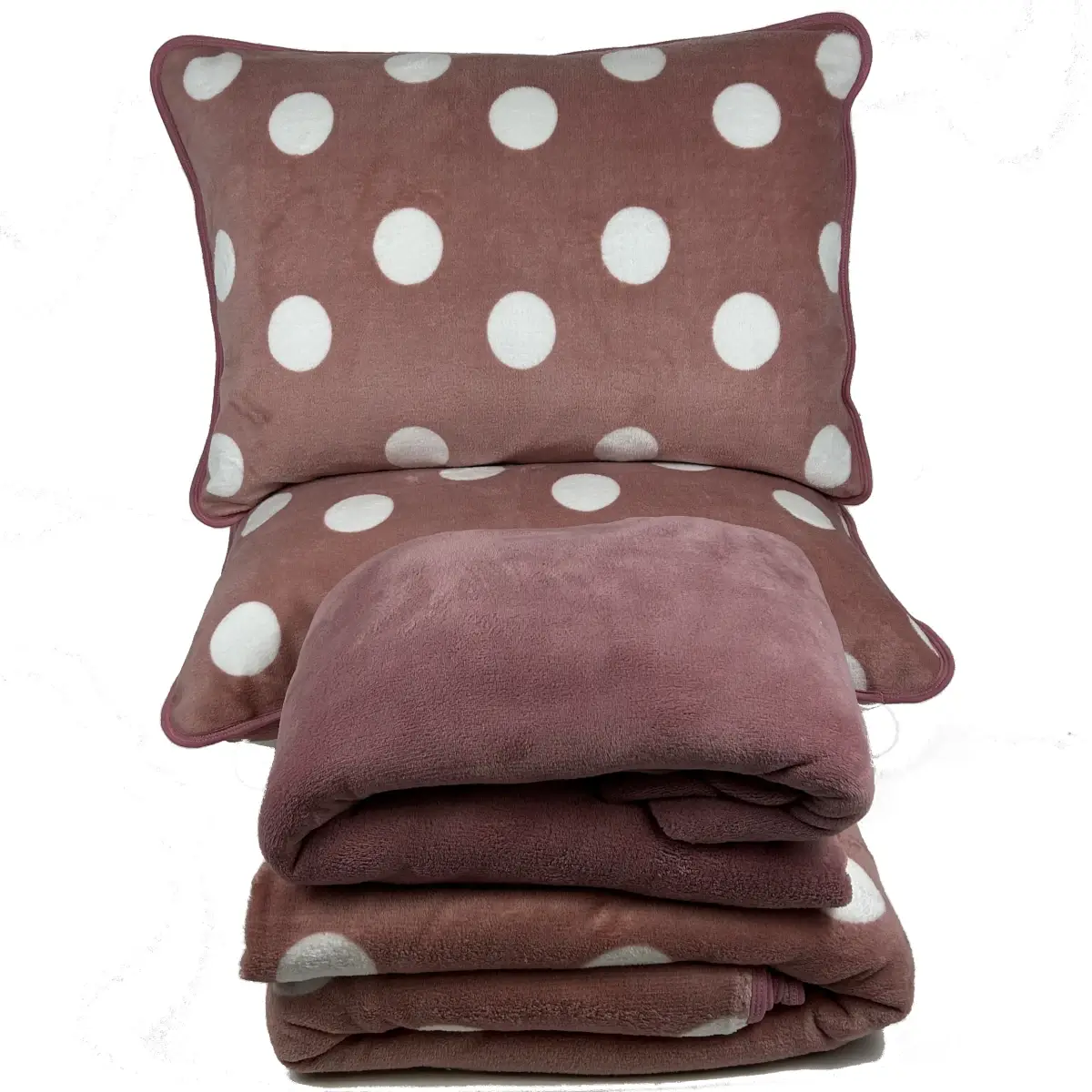 Jogo de Cama Queen 4 Peças Plush Poá Rosa Antigo – Colloda
