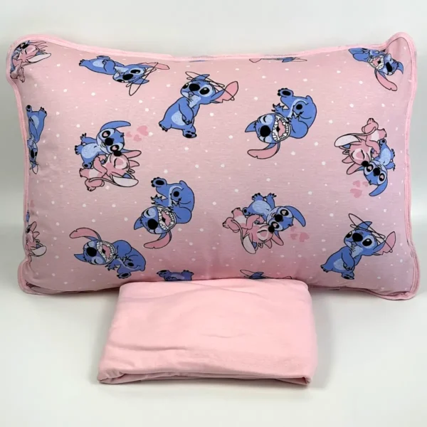 Jogo de Cama Solteiro 2 Peças Malha Stitch Rosa