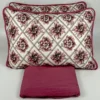Jogo de Cama 3 Peças Malha Floral Rosa Antigo