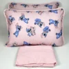 Jogo de Cama 3 Peças Malha Stitch Rosa Bebê