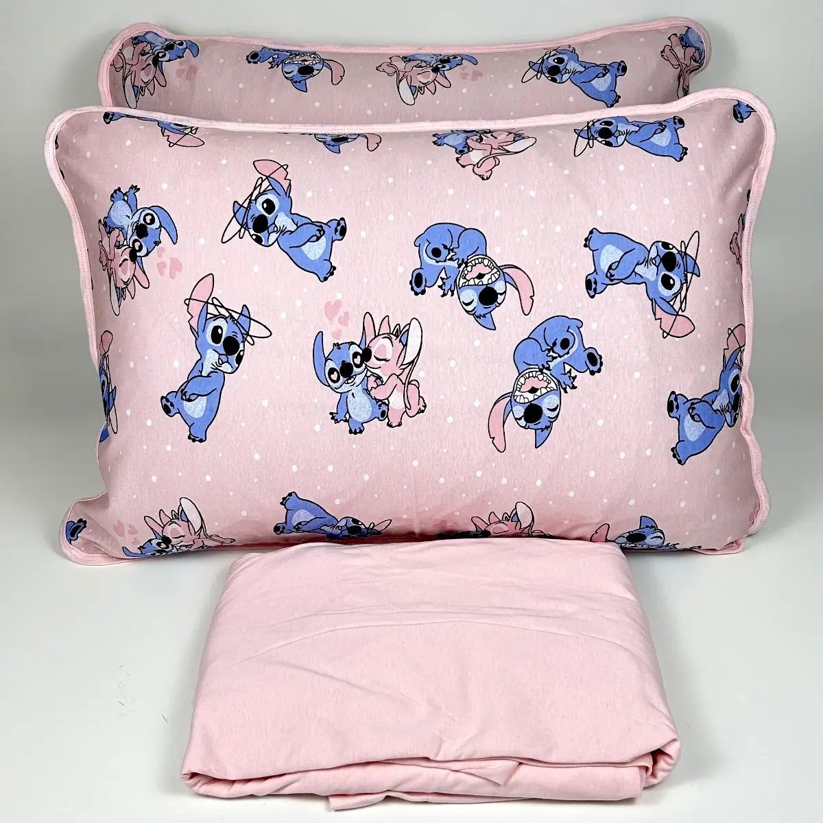 Jogo de Cama Casal 3 Peças Malha Stitch Rosa – Colloda