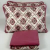 Jogo de Cama 4 Peças Malha Floral Rosa Antigo