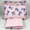 Jogo de Cama 4 Peças Malha Stitch Rosa Bebê