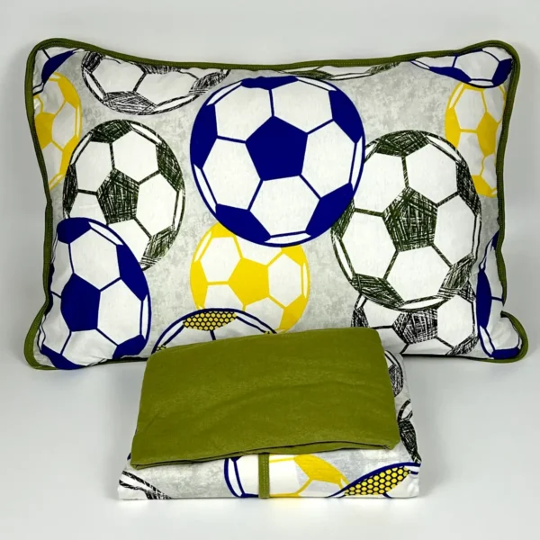 Jogo de Cama Solteiro 3 Peças Malha Futebol Verde