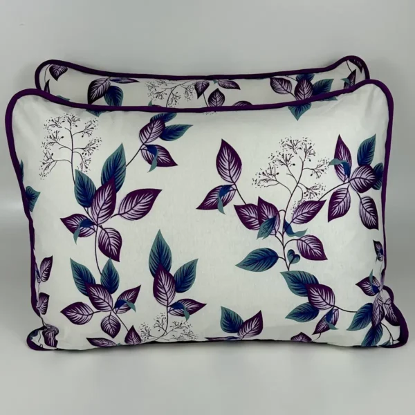 Par de Fronha de Malha Folhagens Roxo
