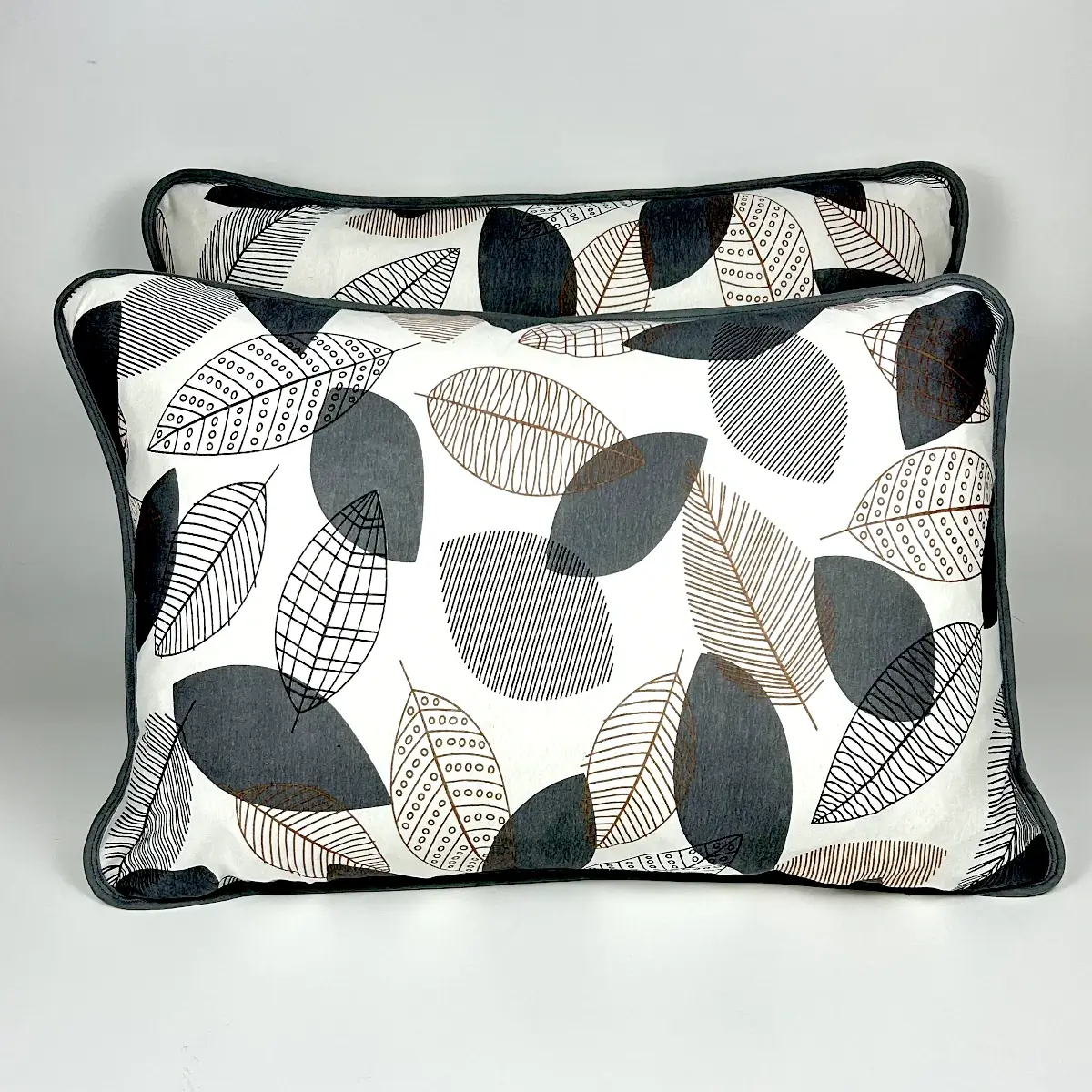 Par de Fronhas Malha Folhas Cinza – Colloda