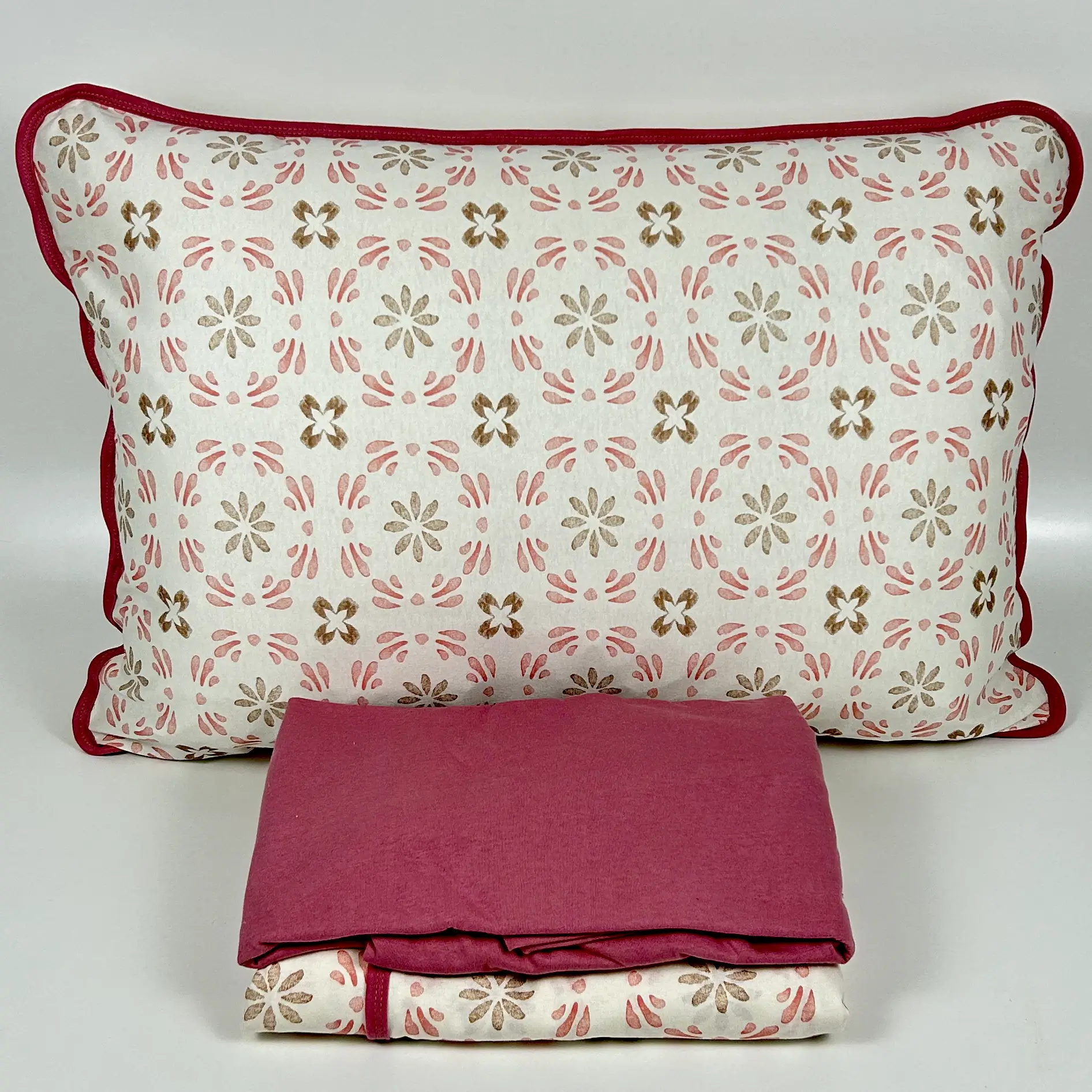 Jogo de Cama Solteiro 3 Peças Malha Minimalista Rosa Antigo – Colloda