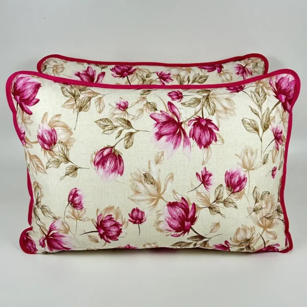 Par de Fronhas de Malha Floral Rosa Pink