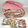 Cobreleito de Micropercal Patchwork Floral Rosa Antigo-1