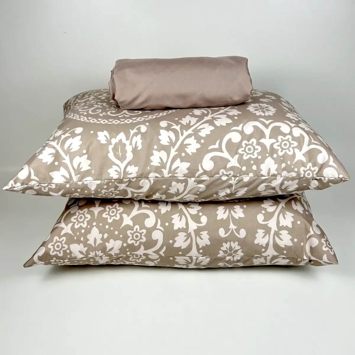 Jogo de Cama Queen 3 Peças Micropercal 200 fios Arabesco Marrom Mocca – Colloda