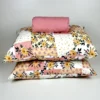 Jogo de Cama 3 Peças Micropercal 200 fios Patchwork Floral Rosa Antigo