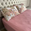 Jogo de Cama 3 Peças Micropercal 200 fios Patchwork Floral Rosa Antigo-2