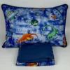 Jogo de Cama 3 Peças Malha Dinossauros Azul Jeans