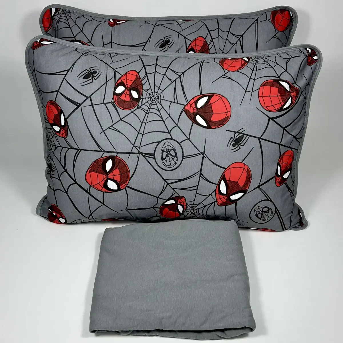 Jogo de Cama Casal 3 Peças Malha Homem Aranha Cinza – Colloda