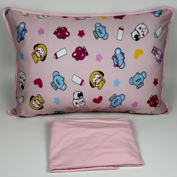 Jogo de Cama Solteiro 2 Peças Malha Baby Sleep Rosa Bebê