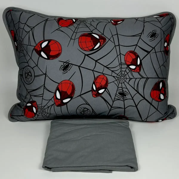 Jogo de Cama Solteiro 2 Peças Malha Homem Aranha Cinza