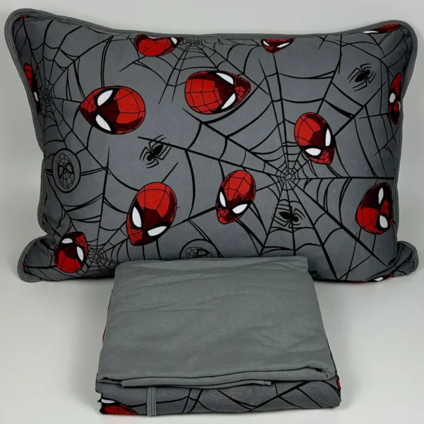 Jogo de Cama Solteiro 3 Peças Malha Homem Aranha Cinza