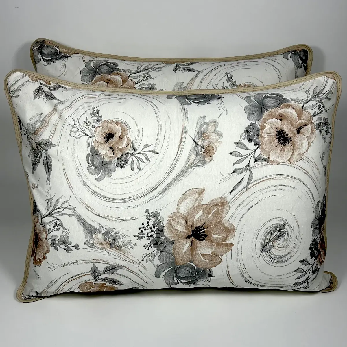 Par de Fronhas Malha Espiral Bege – Colloda