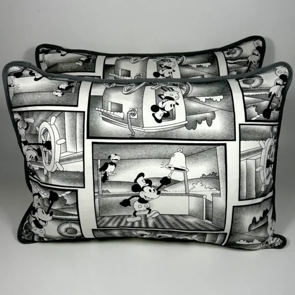 Par de Fronhas de Malha Mickey Vintage Cinza