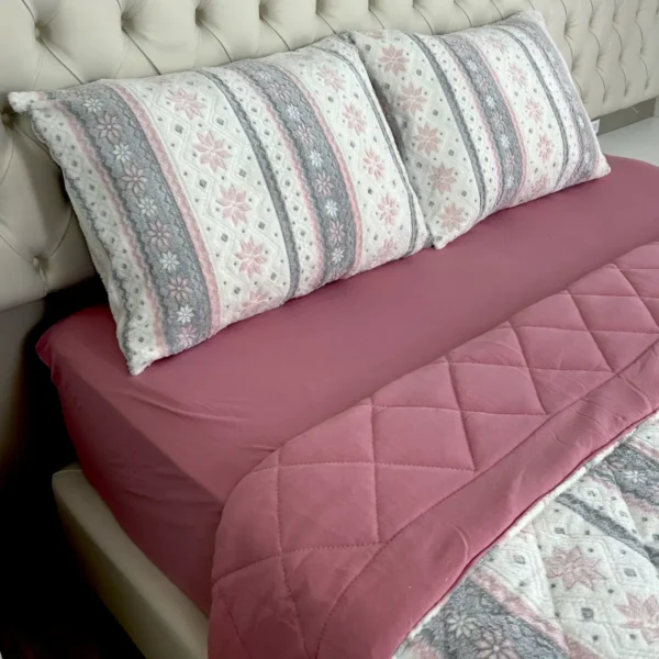 Cobreleito de Plush Nevada Rosa 3