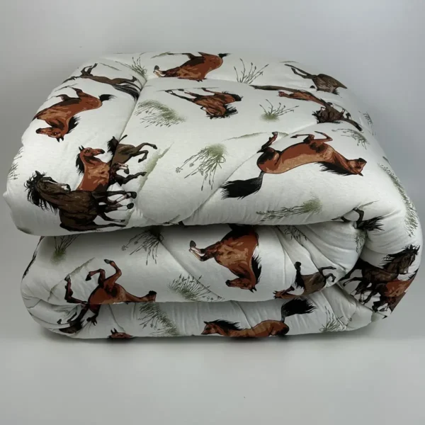 Edredon de Malha Cavalos Marrom 4