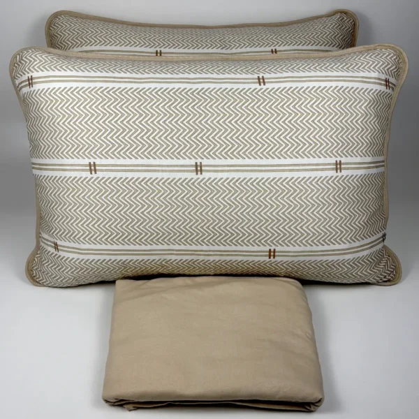 Jogo de Cama 3 Peças Malha Horizonte Natural Bege