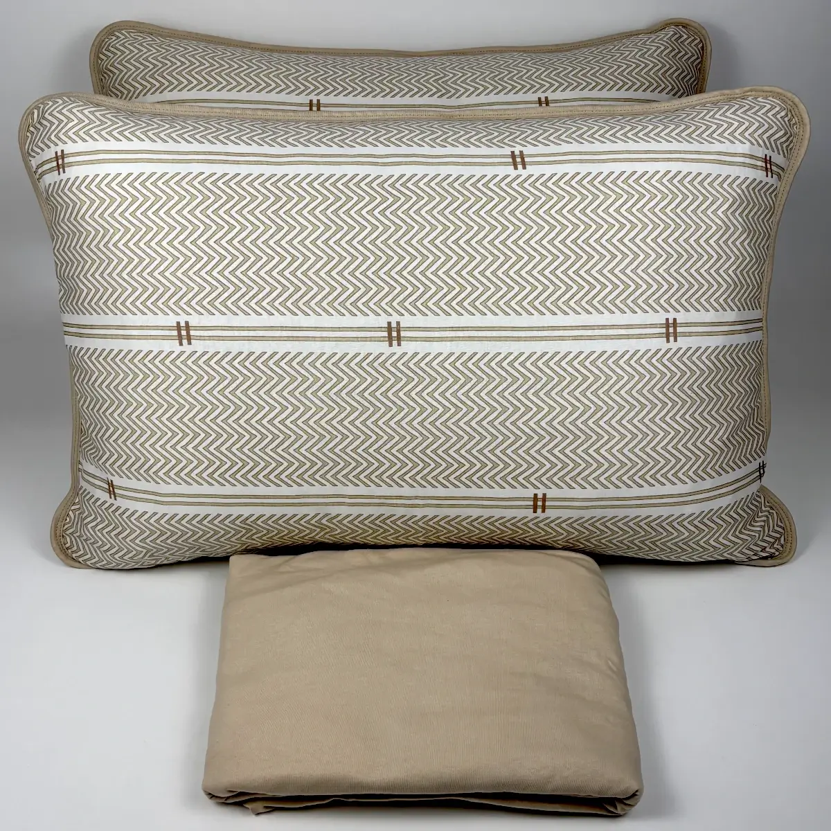 Jogo de Cama Queen 3 Peças Malha Horizonte Natural Bege – Colloda