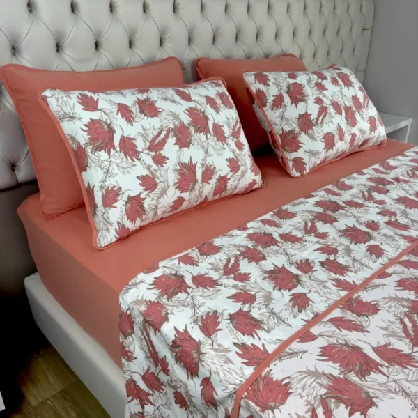 Jogo de Cama 4 Peças Malha Outono Terra Salmão - 2