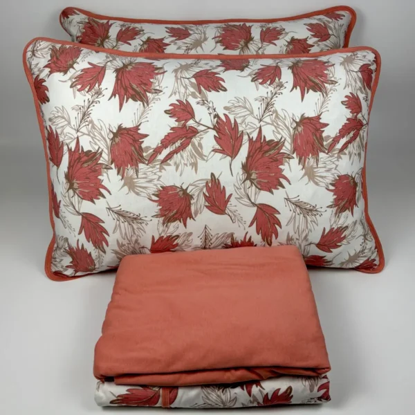 Jogo de Cama 4 Peças Malha Outono Terra Salmão