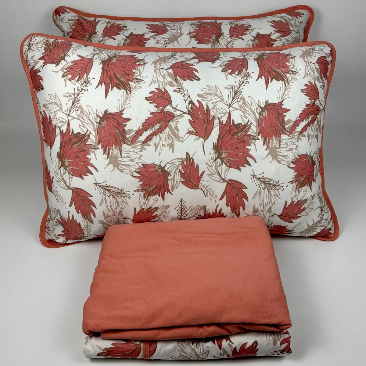 Jogo de Cama Queen 4 Peças Malha Outono Terra Salmão – Colloda