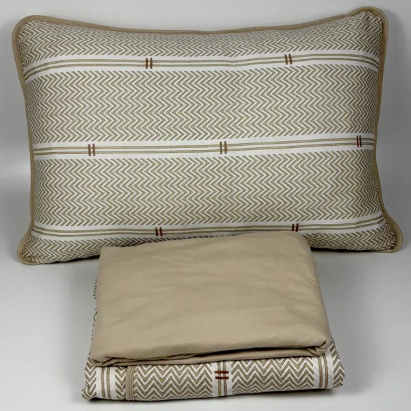 Jogo de Cama Solteiro 3 Peças Malha Horizonte Natural Bege