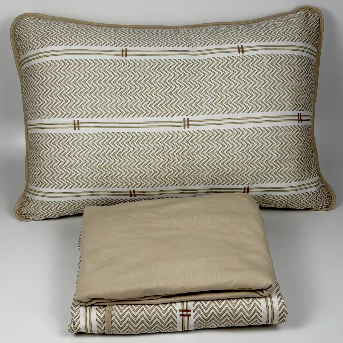 Jogo de Cama Solteiro 3 Peças Malha Horizonte Natural Bege – Colloda