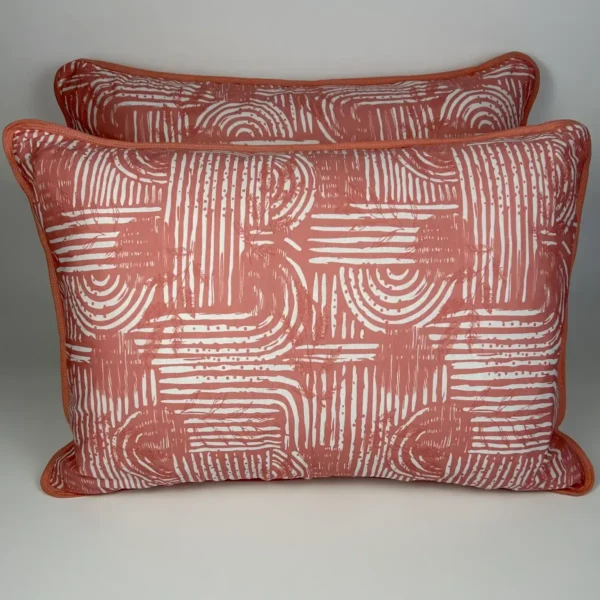 Par de Fronhas Malha Traço Livre Salmão