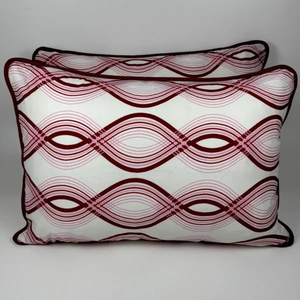 Par de Fronhas de Malha Ondas de Rubi Bordô