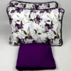 Jogo de Cama 3 Peças Malha Floral Violeta