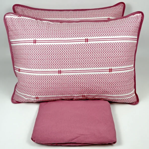 Jogo de Cama 3 Peças Malha Horizonte Natural Rosa Antigo