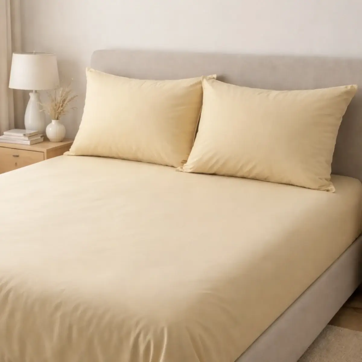 Jogo de Cama 3 Peças Micropercal 200 Fios Caramelo