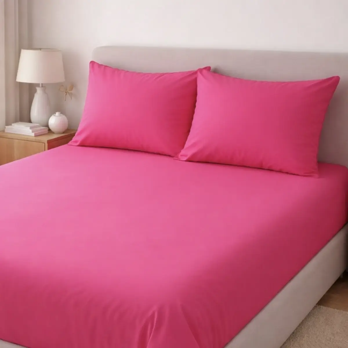 Jogo de Cama Casal 3 Peças Micropercal 200 fios Rosa – Colloda