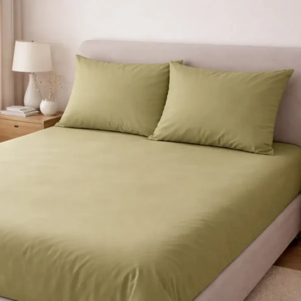 Jogo de Cama 3 Peças Micropercal 200 Fios Verde Sálvia