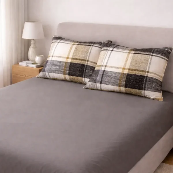 Jogo de Cama 3 Peças Micropercal 200 fios Mescla Cinza