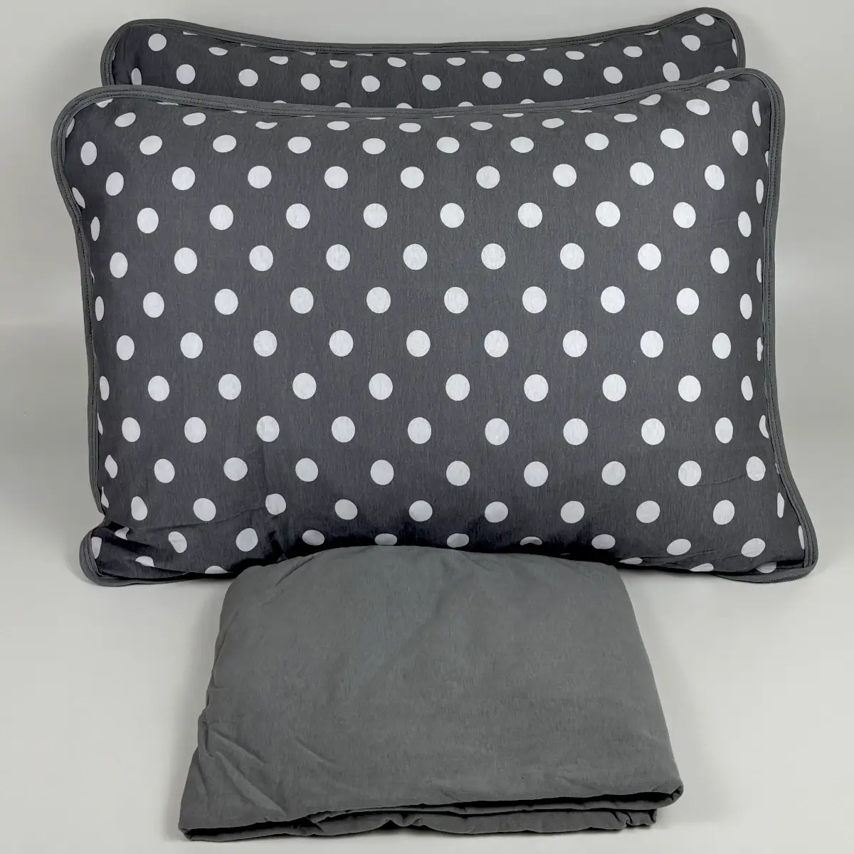 Jogo de Cama Casal 3 Peças Malha Poá Cinza – Colloda